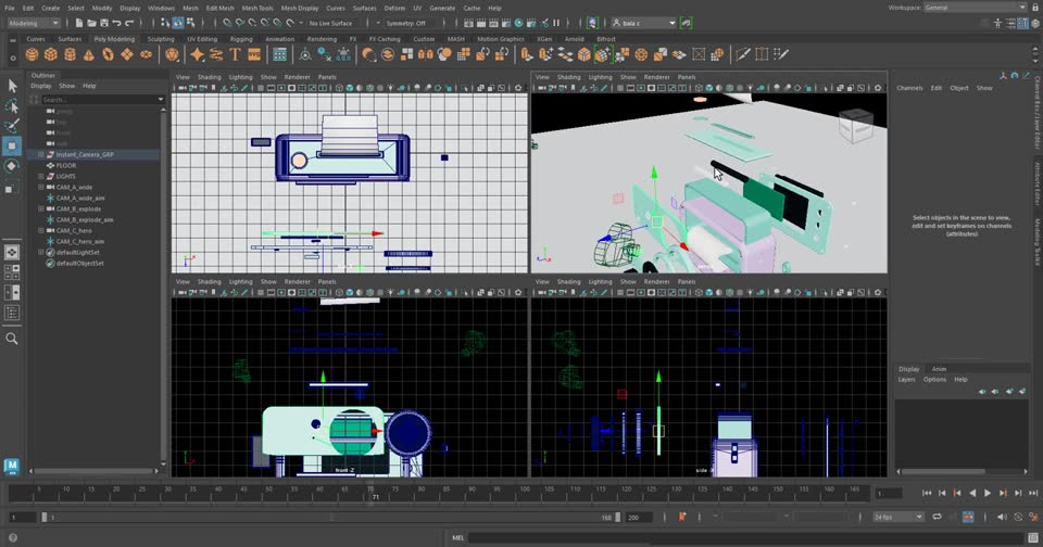 Kids' Instant Print Camera animated in Maya