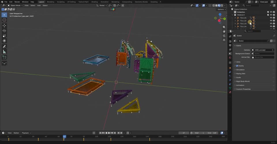 Magnetic Building Tiles modelled in Blender