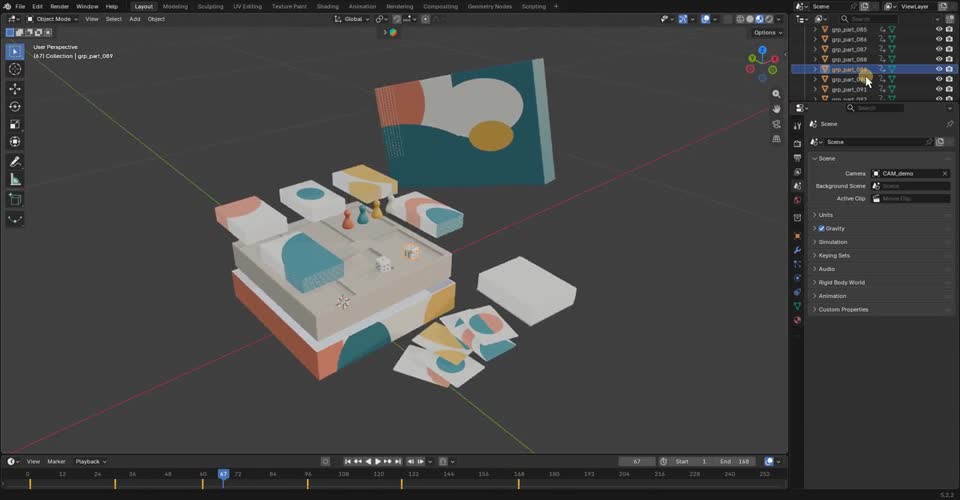 Tabletop Party Game modelled in Blender