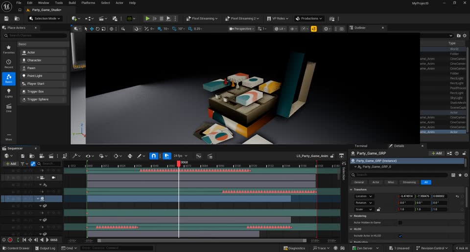 Tabletop Party Game lit in Unreal Engine