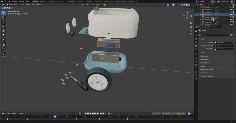 STEM Coding Robot modelled in Blender
