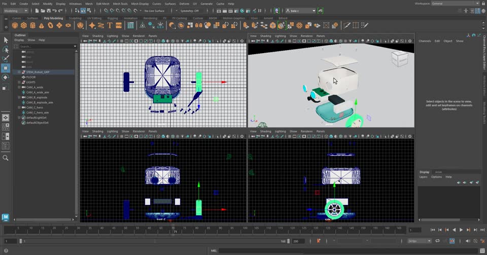 STEM Coding Robot animated in Maya