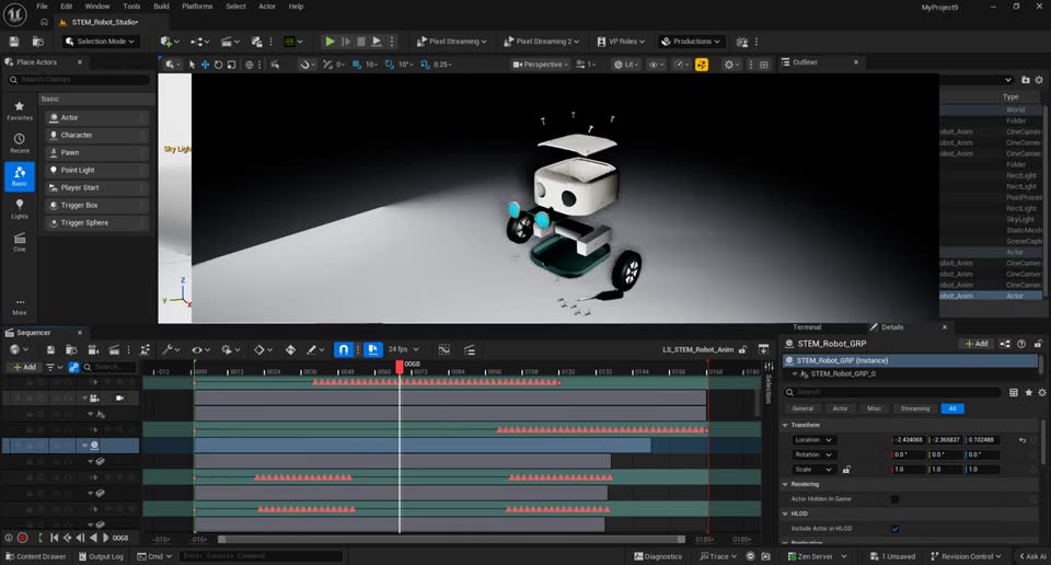 STEM Coding Robot lit in Unreal Engine