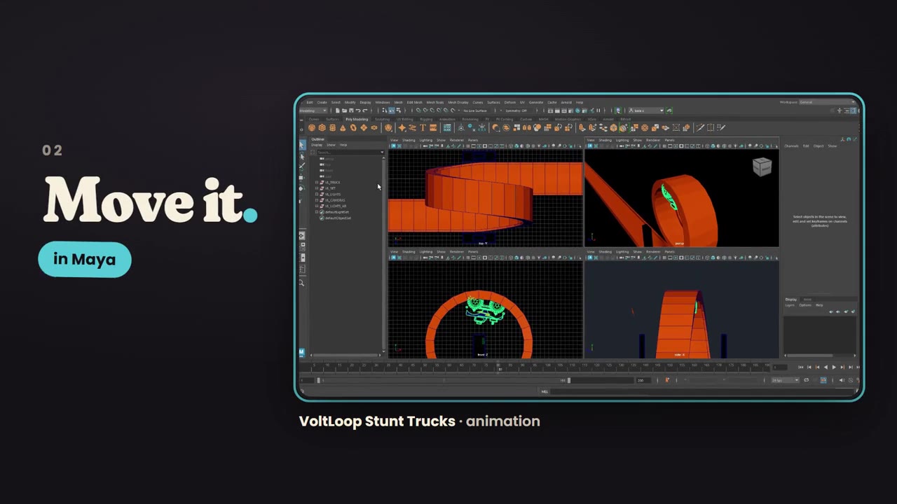Workflow supercut: Maya animation of the VoltLoop loop track